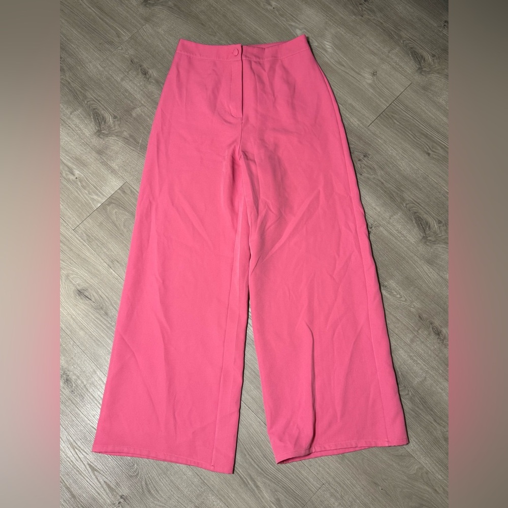 Boohoo Hot Pink Wide-Leg Trousers